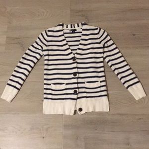 Gap Kids Blue and White Striped Sweater/ Cardigan